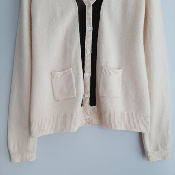 AMERICAN RETRO 100% Wool Button Down Cardigan w/ Black Mesh Sz M Flawed - Picture 3 of 14